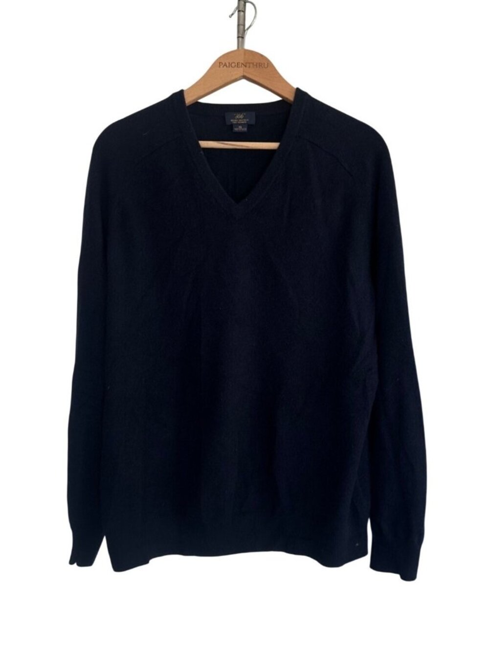 Brooks Brothers Men's XL Navy V-neck Cashmere Sweater Old Money Lux